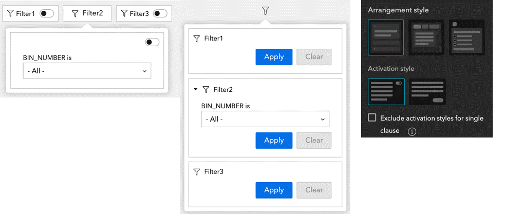 Filtros no ArcGIS Experience Builder.