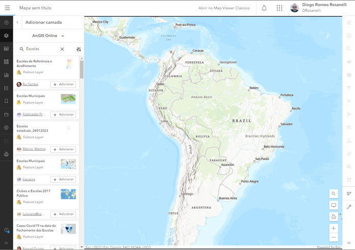 DSG01 Configuração Inicial Portal COORDENADAS da Imagem Esri