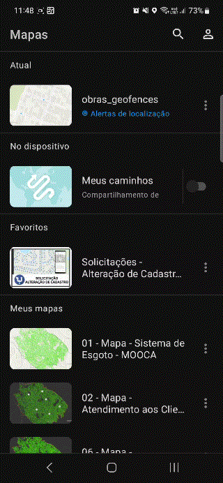animação para mostrar como criar mapas offline no arcgis