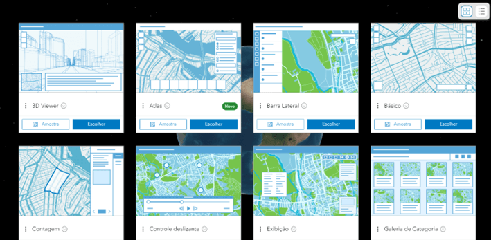 Quadros de uso do Instant Apps ArcGIS