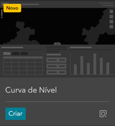 Painel com a opção de criar curvas de nível no software, com botões para visualização e ajustes de camadas.