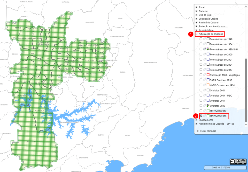 Mapa-Base para Ortofoto 2020 da cidade de São Paulo